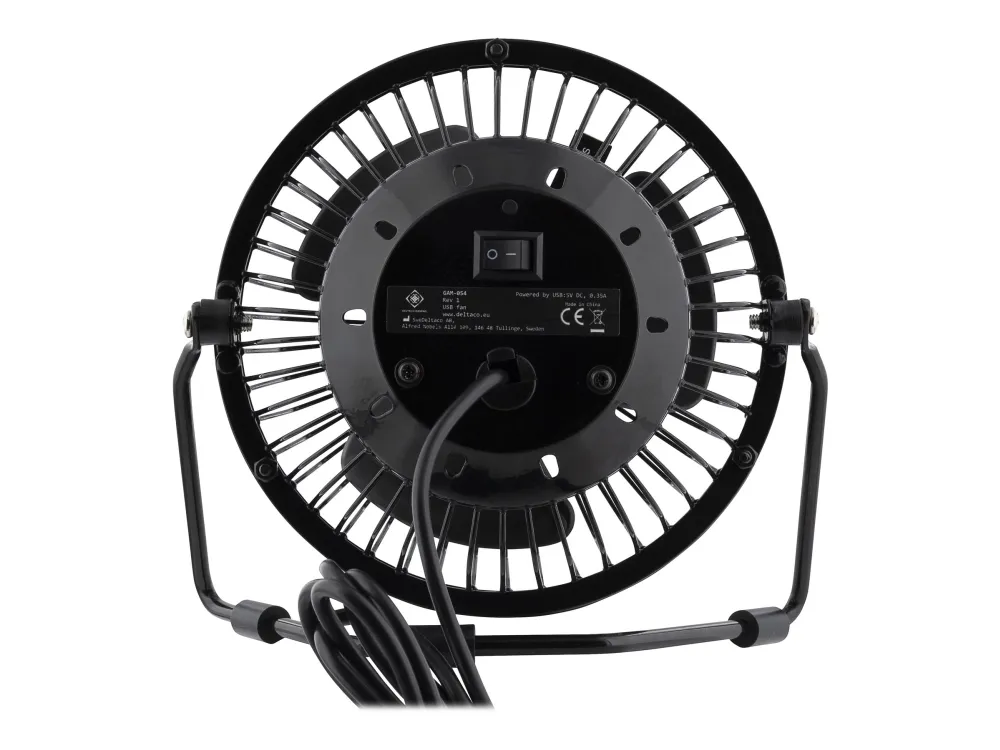 DELTACO GAM-054 - Køleventilator - på bord - USB - sort