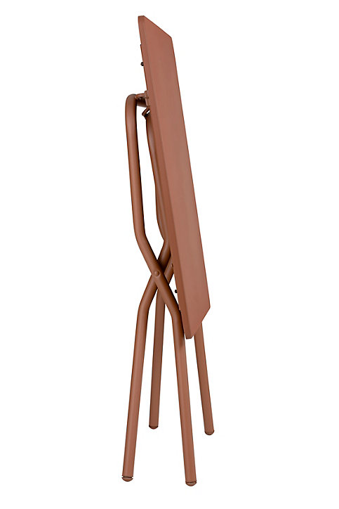 Table de balcon pliante Balcony en acier coloris rouge canyon L.64 x l.70 x H.73 cm
