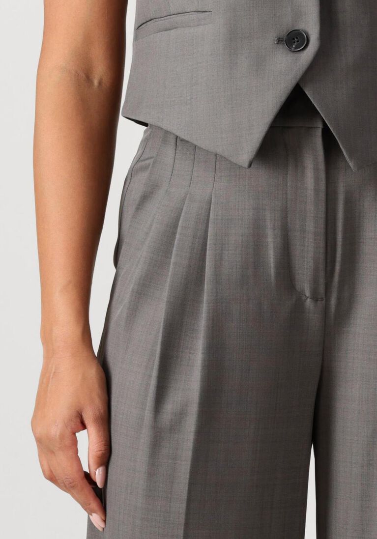 donkergrijze co'couture pantalon liane pleat pant