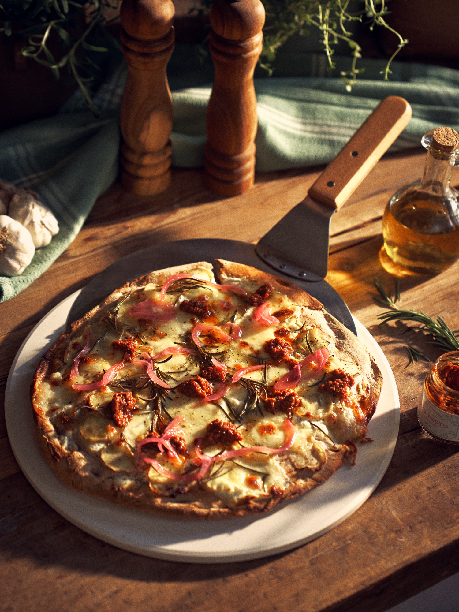 Pizzaspade | Rustfrit stål/bøgetræ. 25,5 cm. | Silver Grey