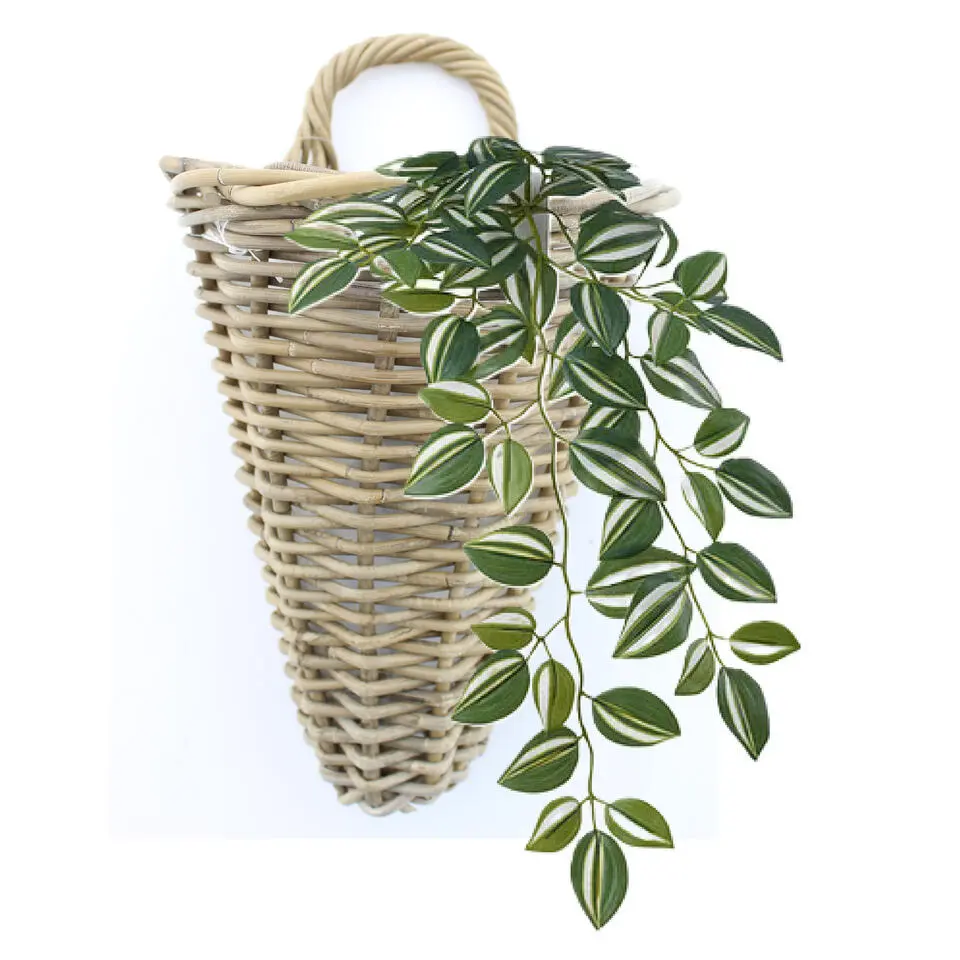 Van der Leeden Wandhanger mand - bruin - 25 x 22 x 32 cm - rotan