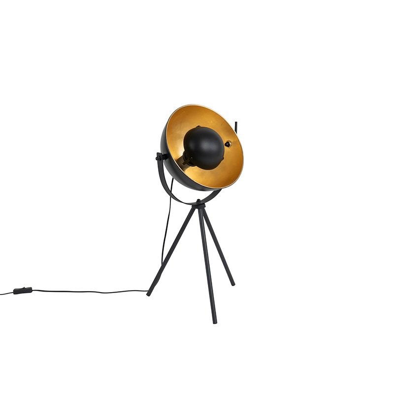 Tafellamp zwart met goud 63,3 cm tripod verstelbaar - Magnax