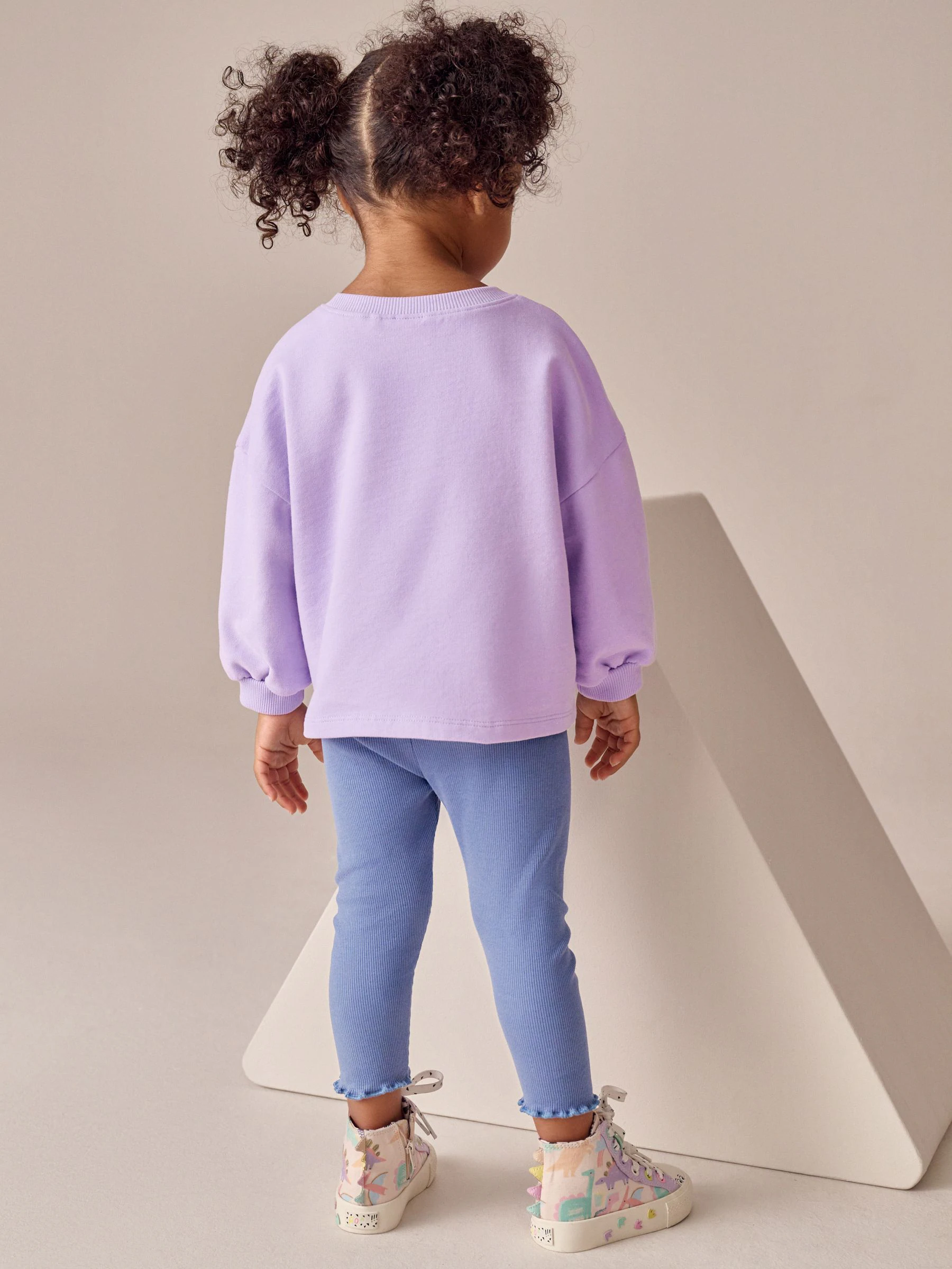 Lila met vlinders - Set met top met lange mouwen en legging (3 mnd-7 jr)