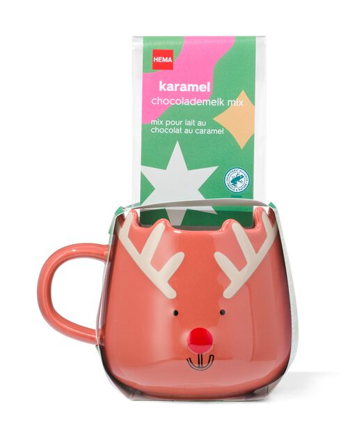 mug renne avec mélange chocolat caramel 50g