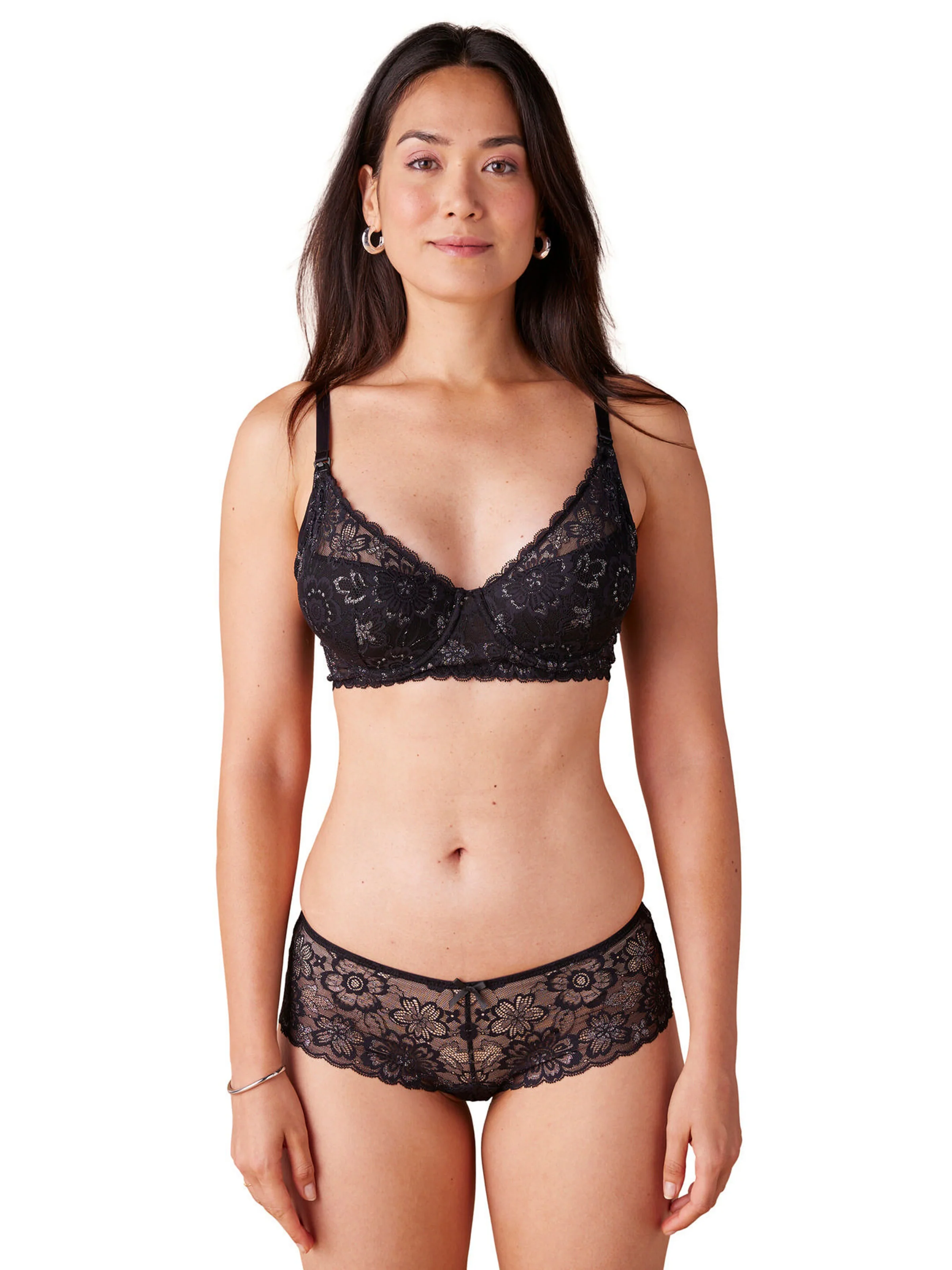 Envie de Fraise Still-Bustier mit Bügeln , schimmernde Spitze schwarz