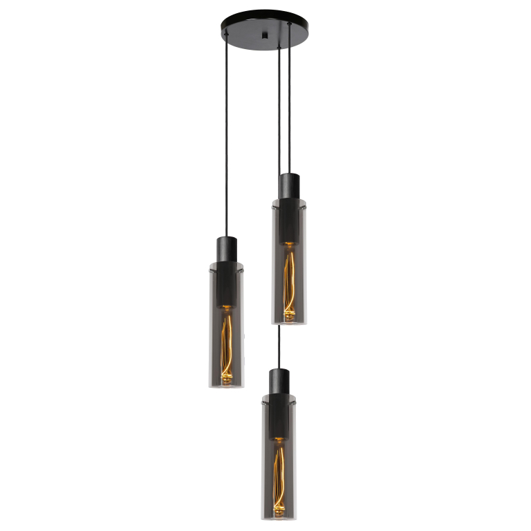 Lucide Orlando 3 cluster hanglamp Ø32  fumÃ©