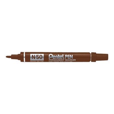 Pentel PEN N50 - Marqueur permanent - pointe ogive - marron