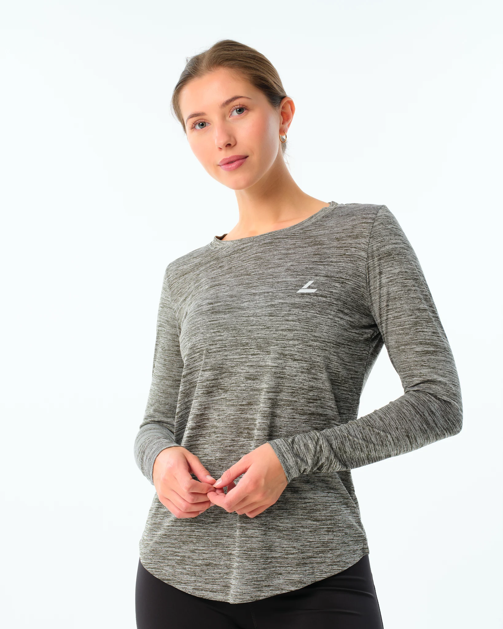 LEVITY Essential Marl Long Sleeve Green Forest Marl
