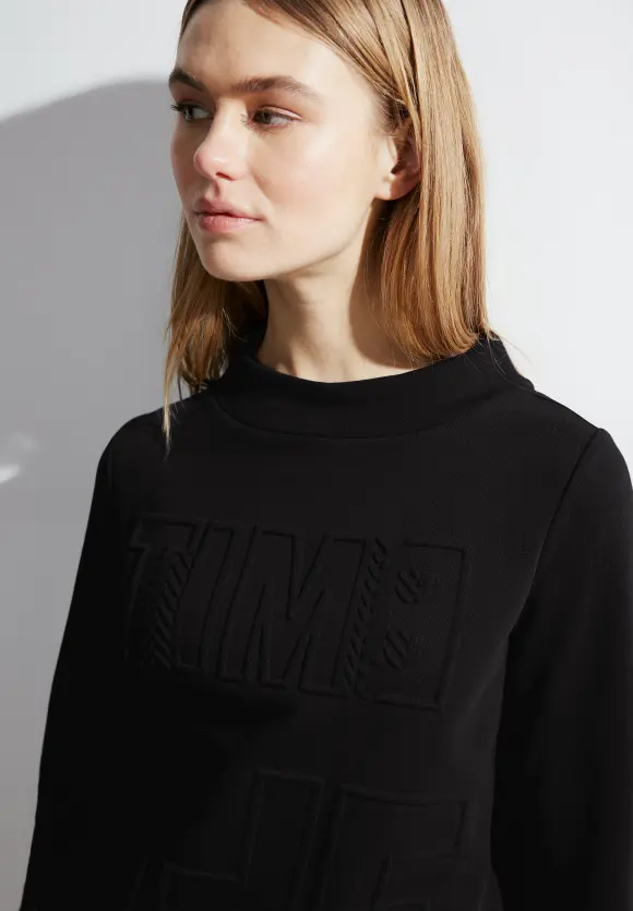 Sweatshirt mit Stehkragen - Black
