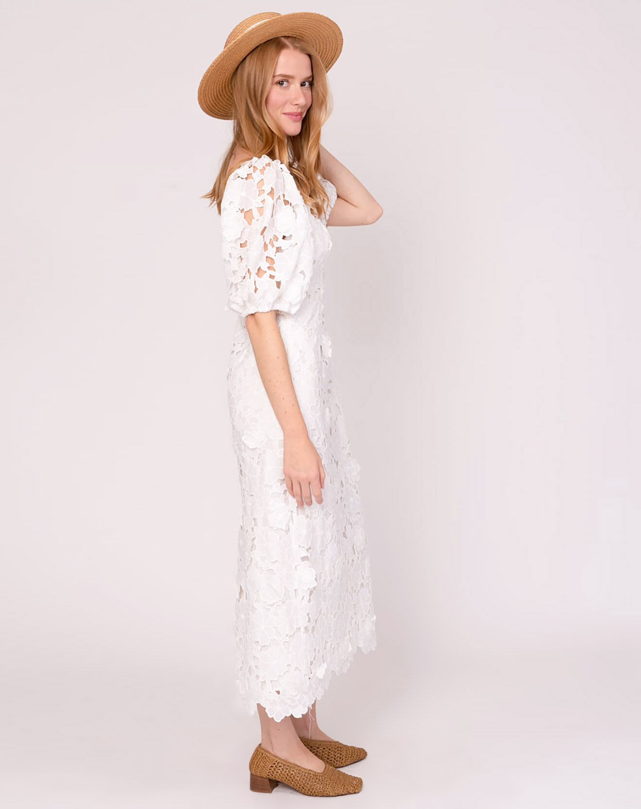 Derhy Robe Provence imprimée blanche
