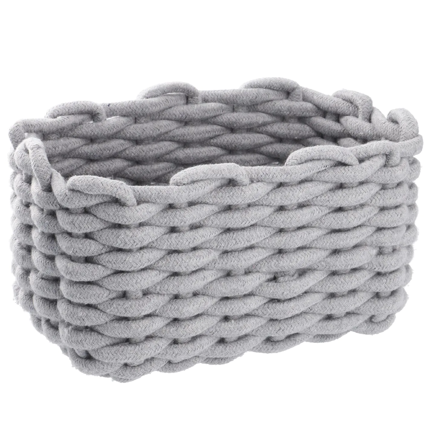 3er Set Deko-Korb Strick, grau