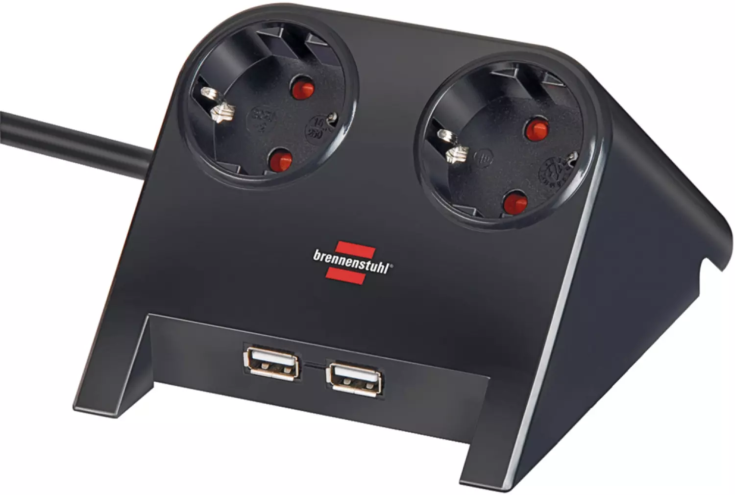Brennenstuhl 1153500222 Tafelstekkerdoos met 2 USB-aansluitingen - 1,8m