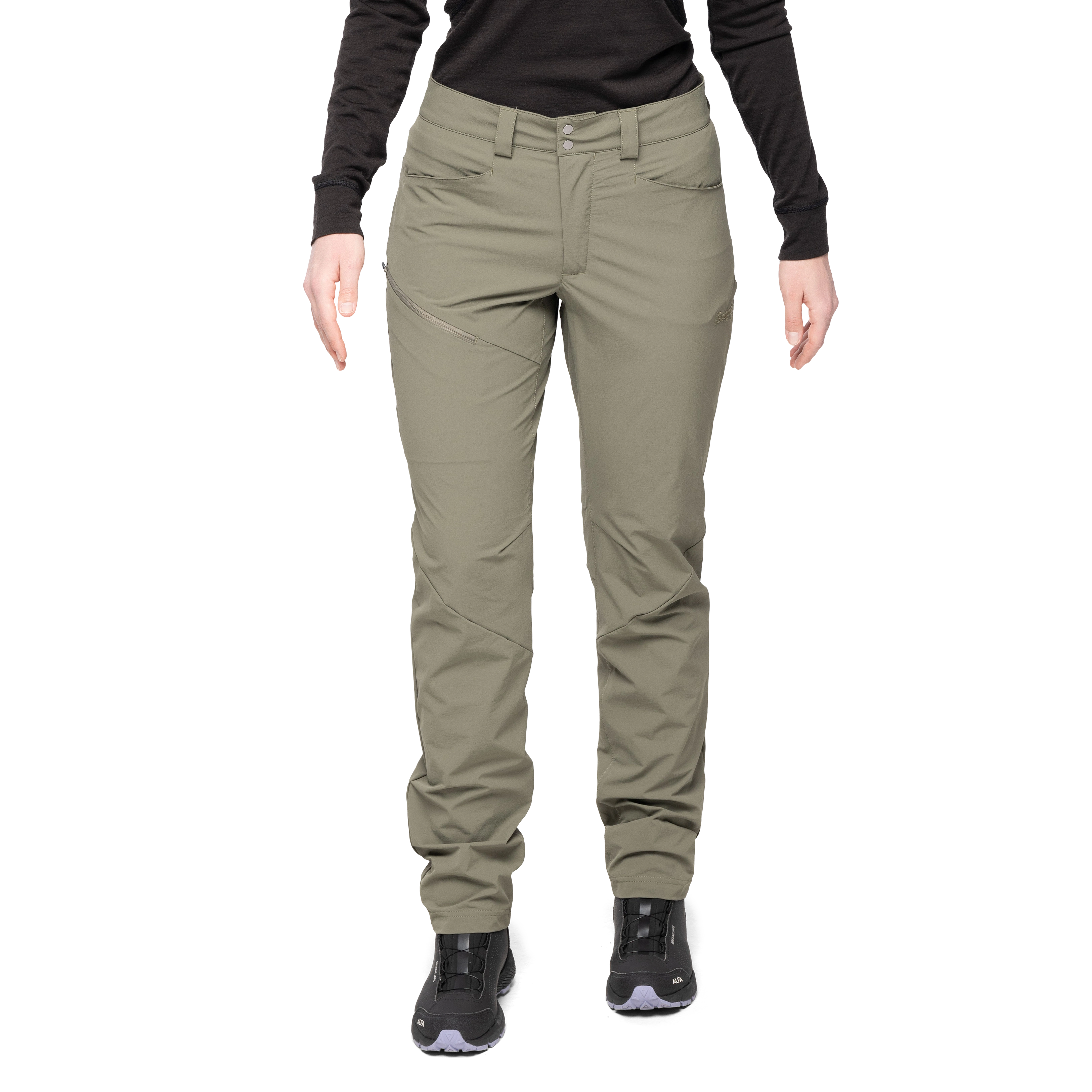 Vandre Light Softshell Pants Women Green Mud