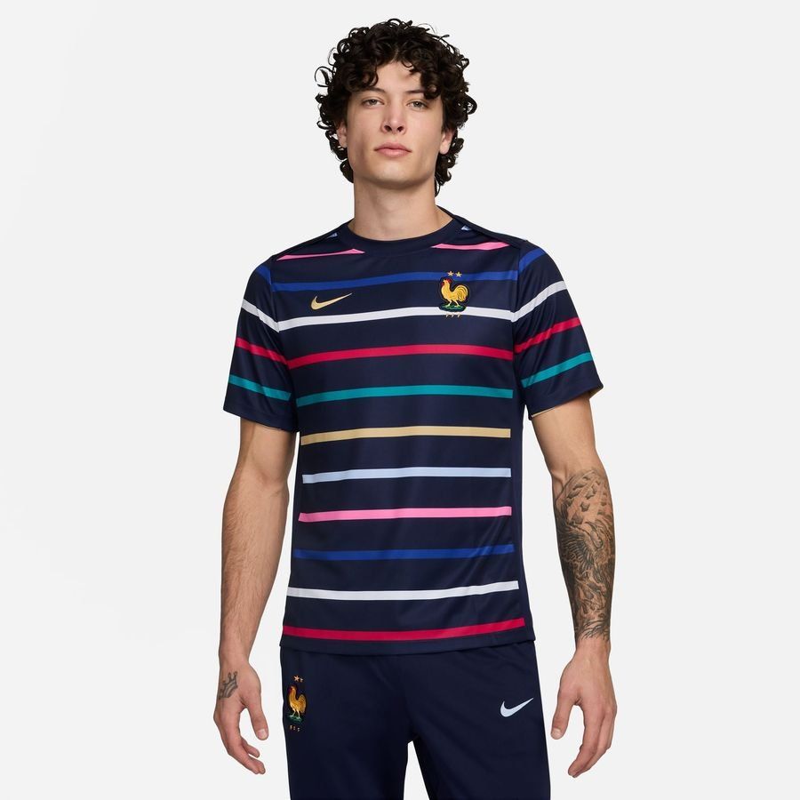 France T-shirt d'Entraînement Dri-FIT Academy Pro Avant-Match - Bleu/Or