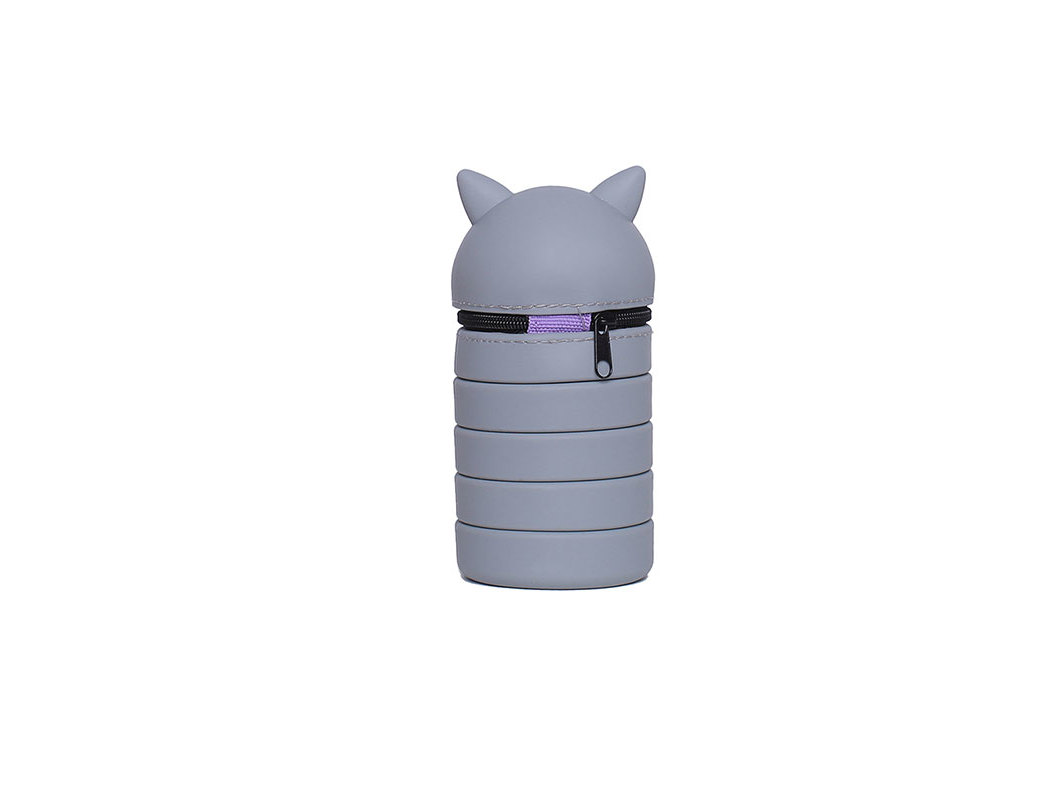 ESTOJO SILICONE AUCHAN CINZENTO CÃO 21.5X6.5X6.5CM