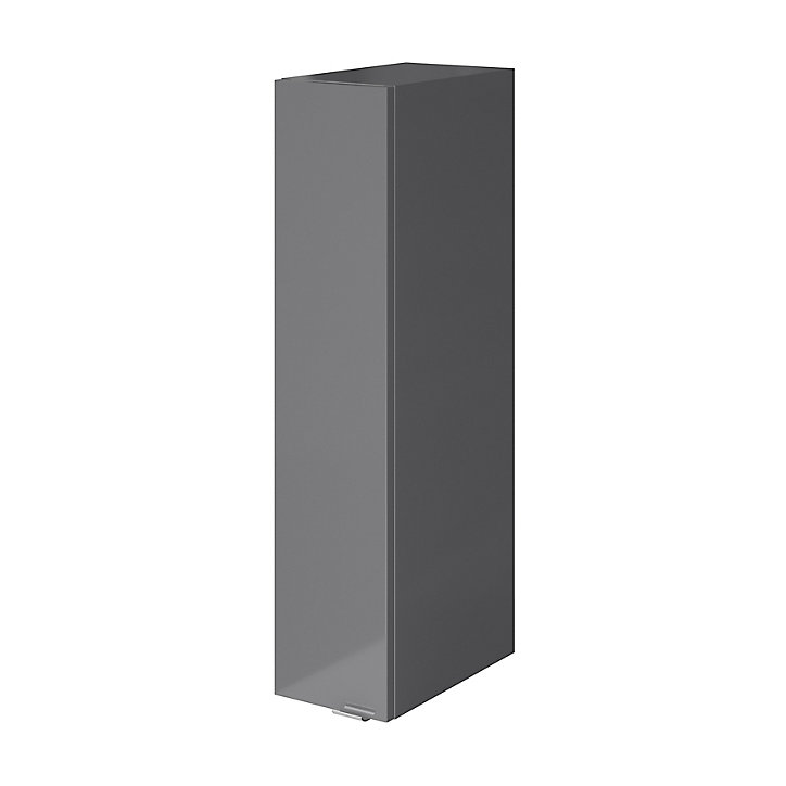 Meuble de rangement salle de bains faible largeur GoodHome Imandra gris brillant L. 20 x H. 90 x P. 36 cm