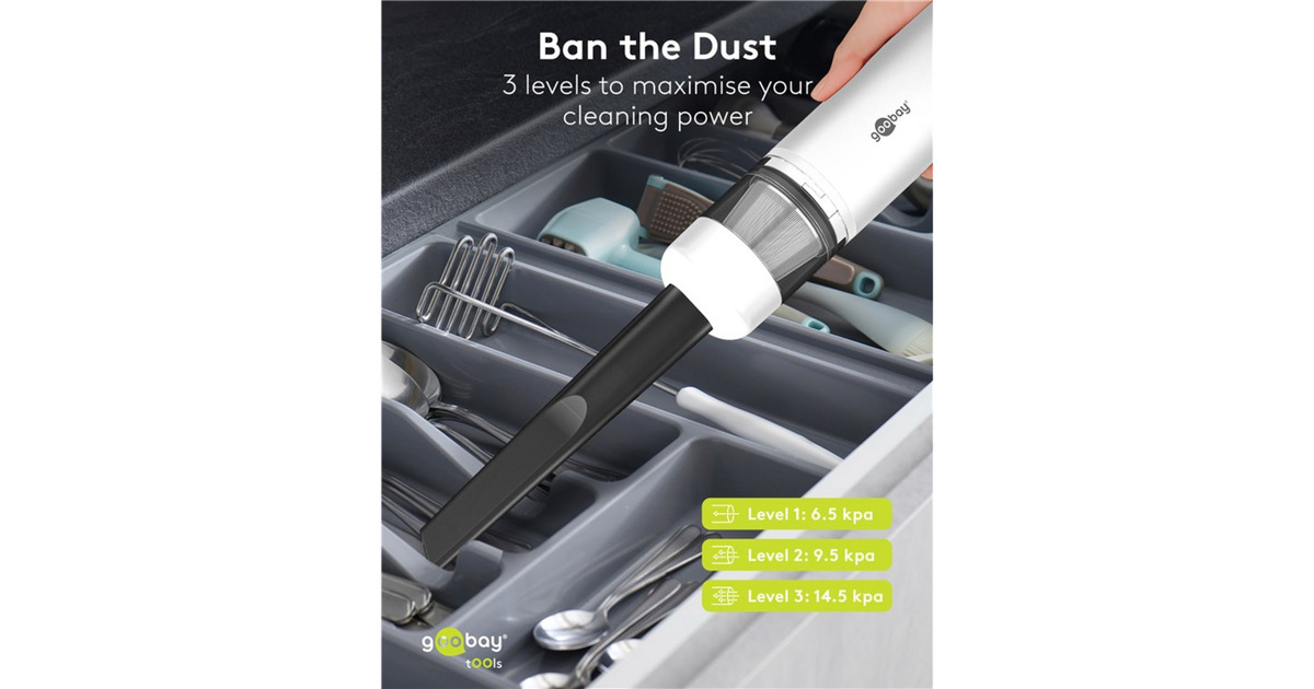 goobayCordless Mini Vacuum Cleaner Advanced handstofzuiger  (Wit)