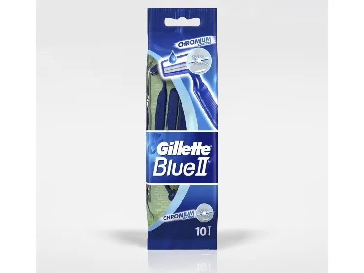 Gillette blue Ii Chromium Engangsbarberskraber til mænd 10 stk