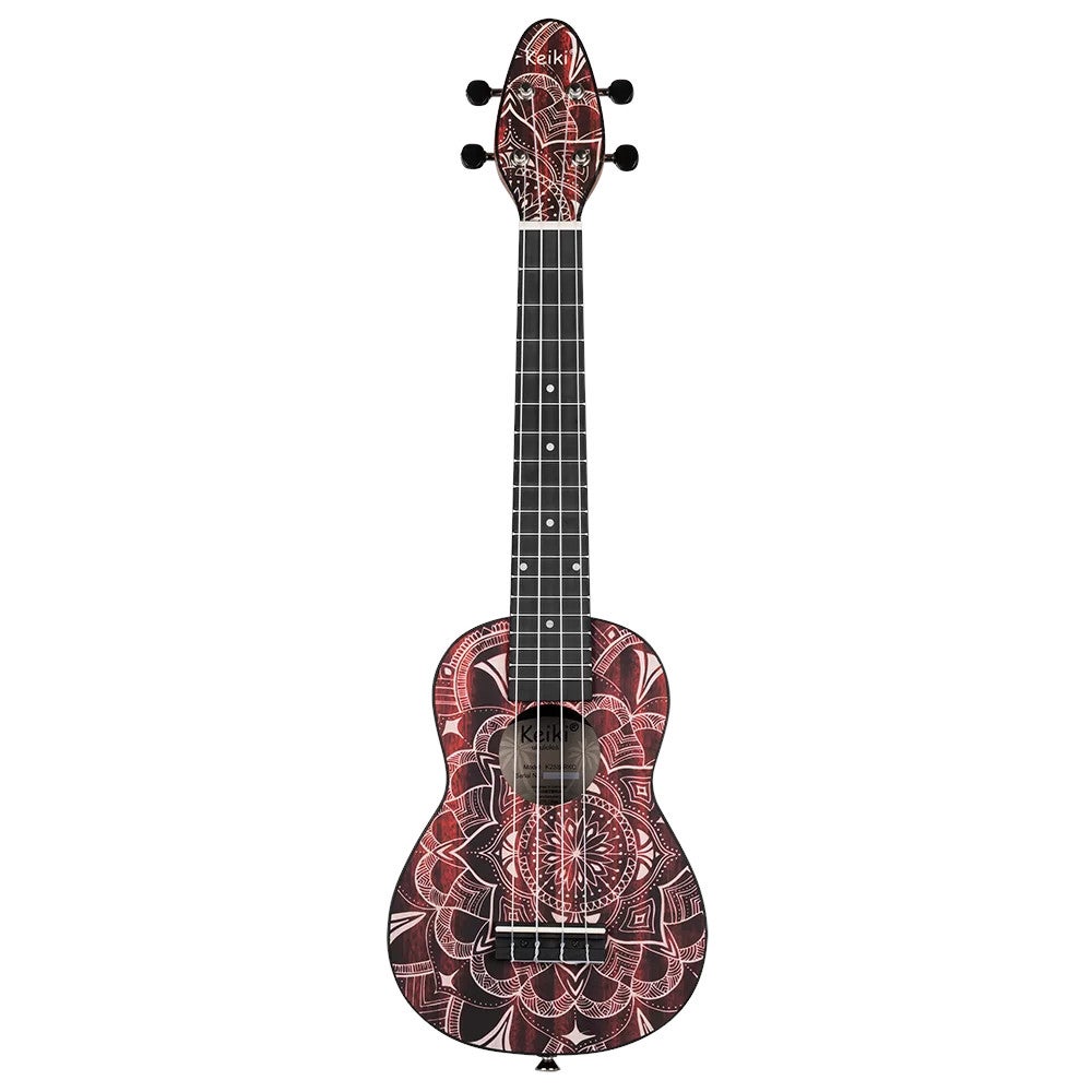 Ortega Keiki K2SS-RKC Soprano Size Ukulele Red Kaleidoscope sopraan ukelele set