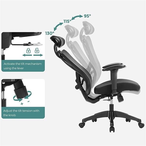 Ergonomisk kontorstol med hjul