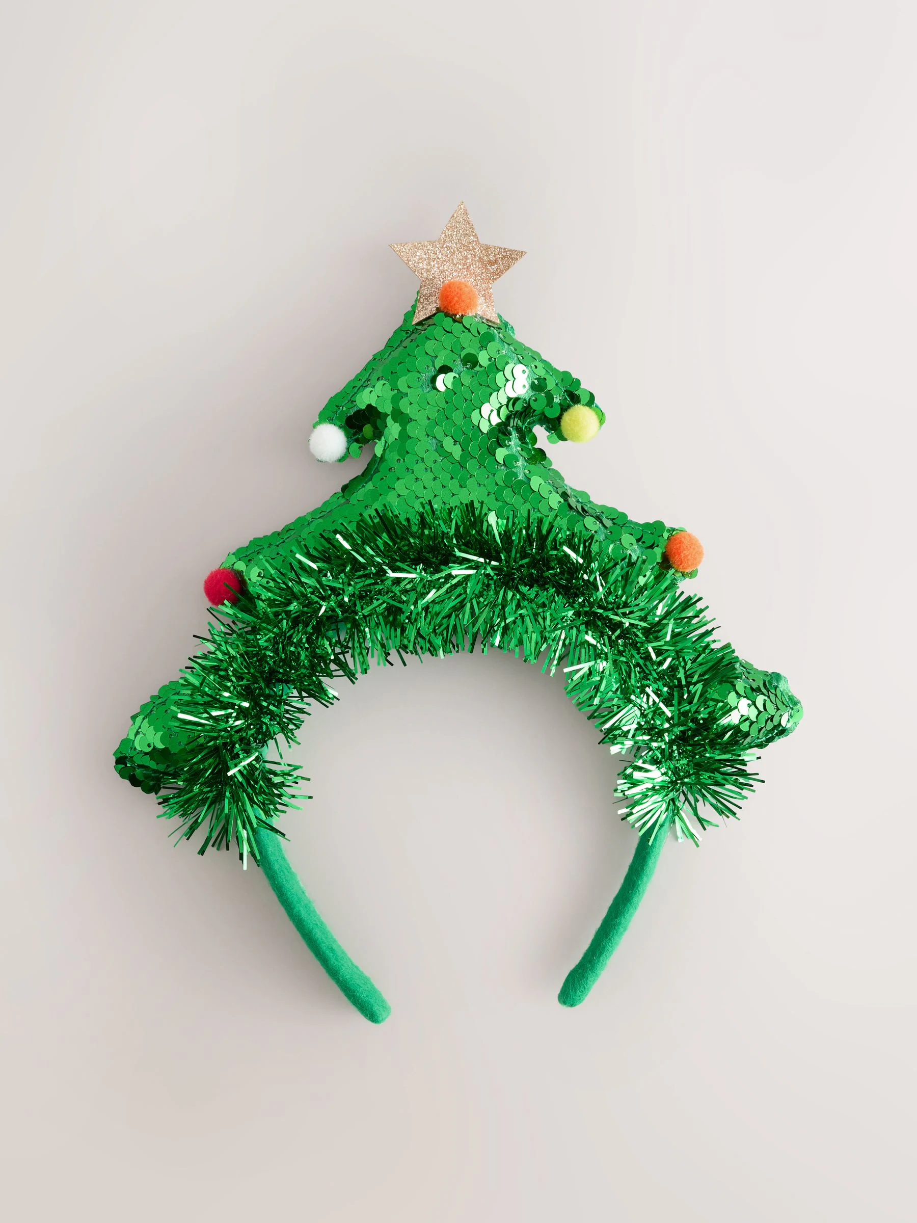 Groen - Kerstboom Pailletten Hoofdband