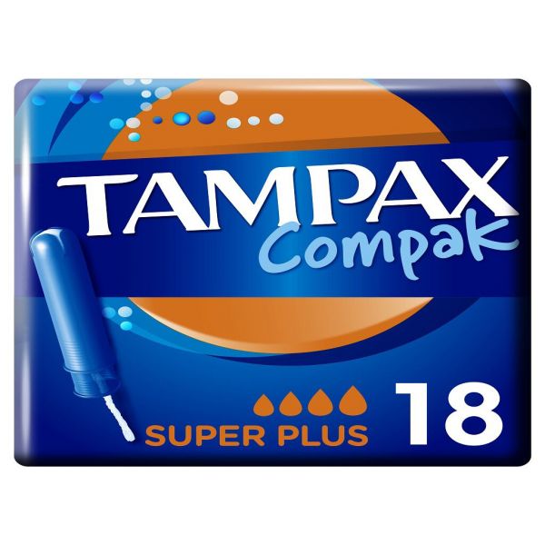 Tampax Tampões Compak Super Plus com Aplicador 18 Unidades
