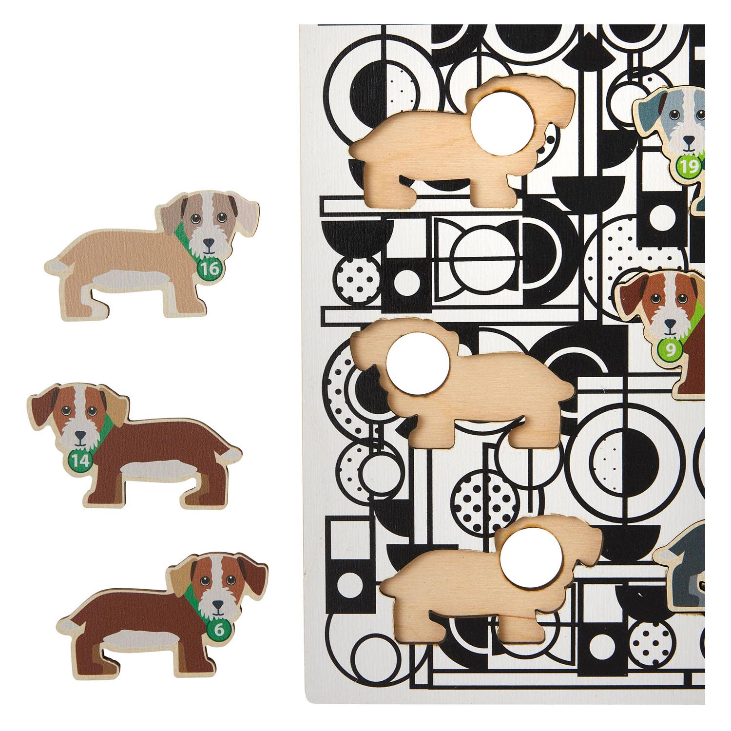 Rolf - Houten Vormenpuzzel Hondenfamilie, 20st.