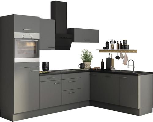 Optifit hoekkeuken met apparatuur Mats825 270 cm basaltgrijs mat gedemonteerde variant links KCMA 2720LAE-8+