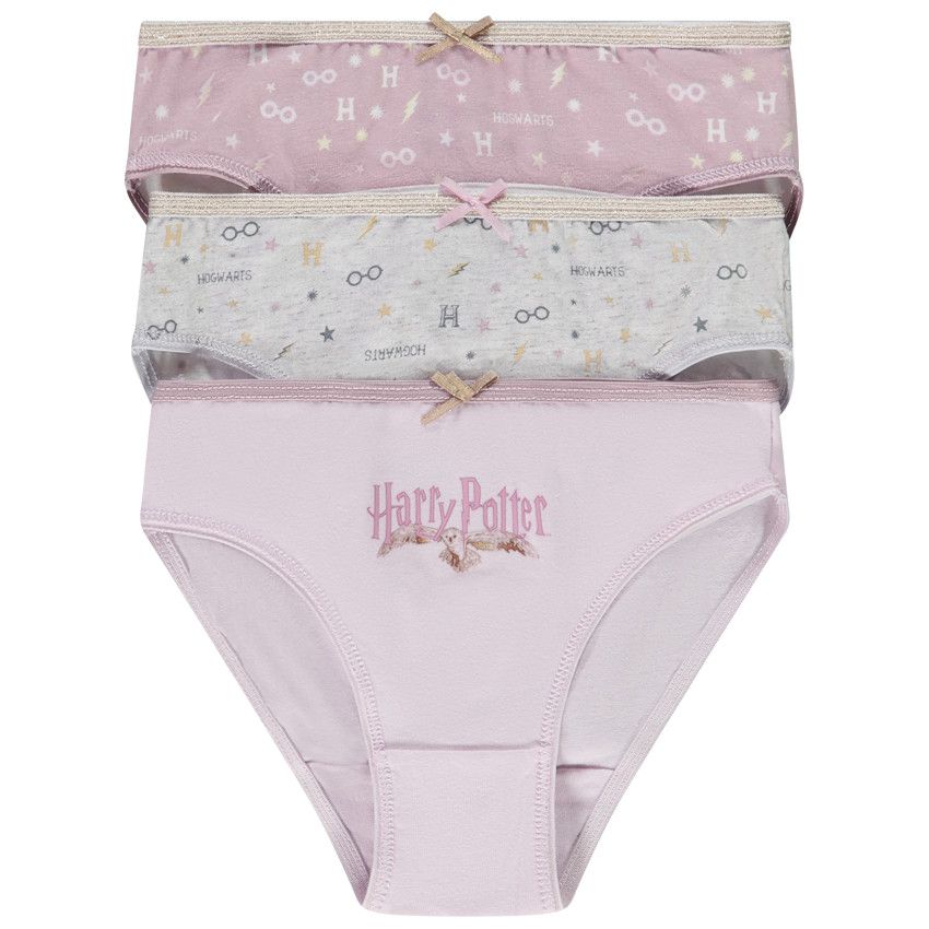 Lot de 3 culottes en jersey Harry Potter pour fille - Rose