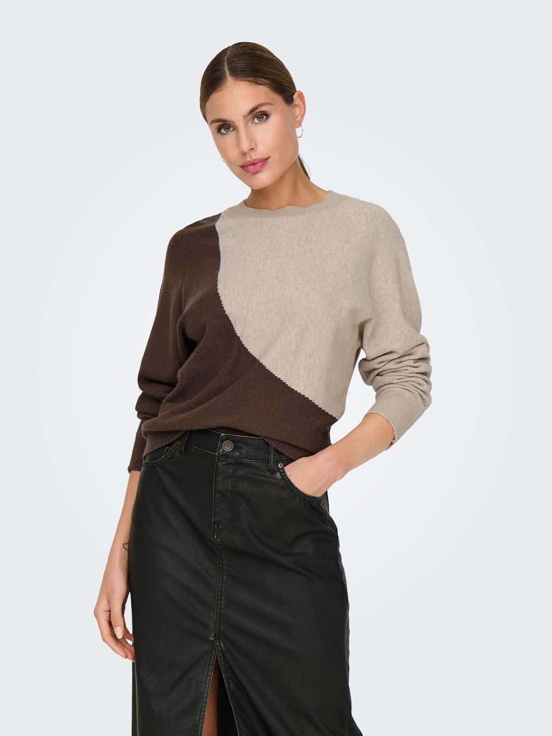 JDYMARCO Strickpullover Chocolate Brown