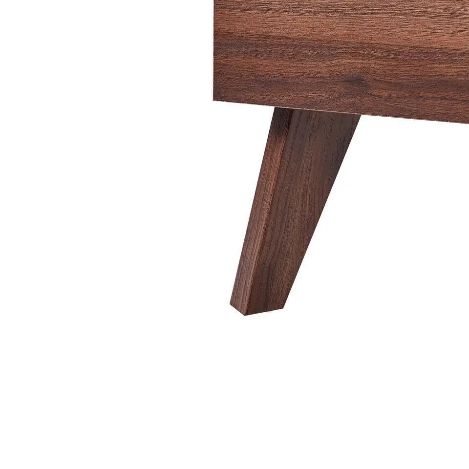 MONPAZIER - Tweepersoonsbed - Donkerhout - 180 x 200 cm - Rotan