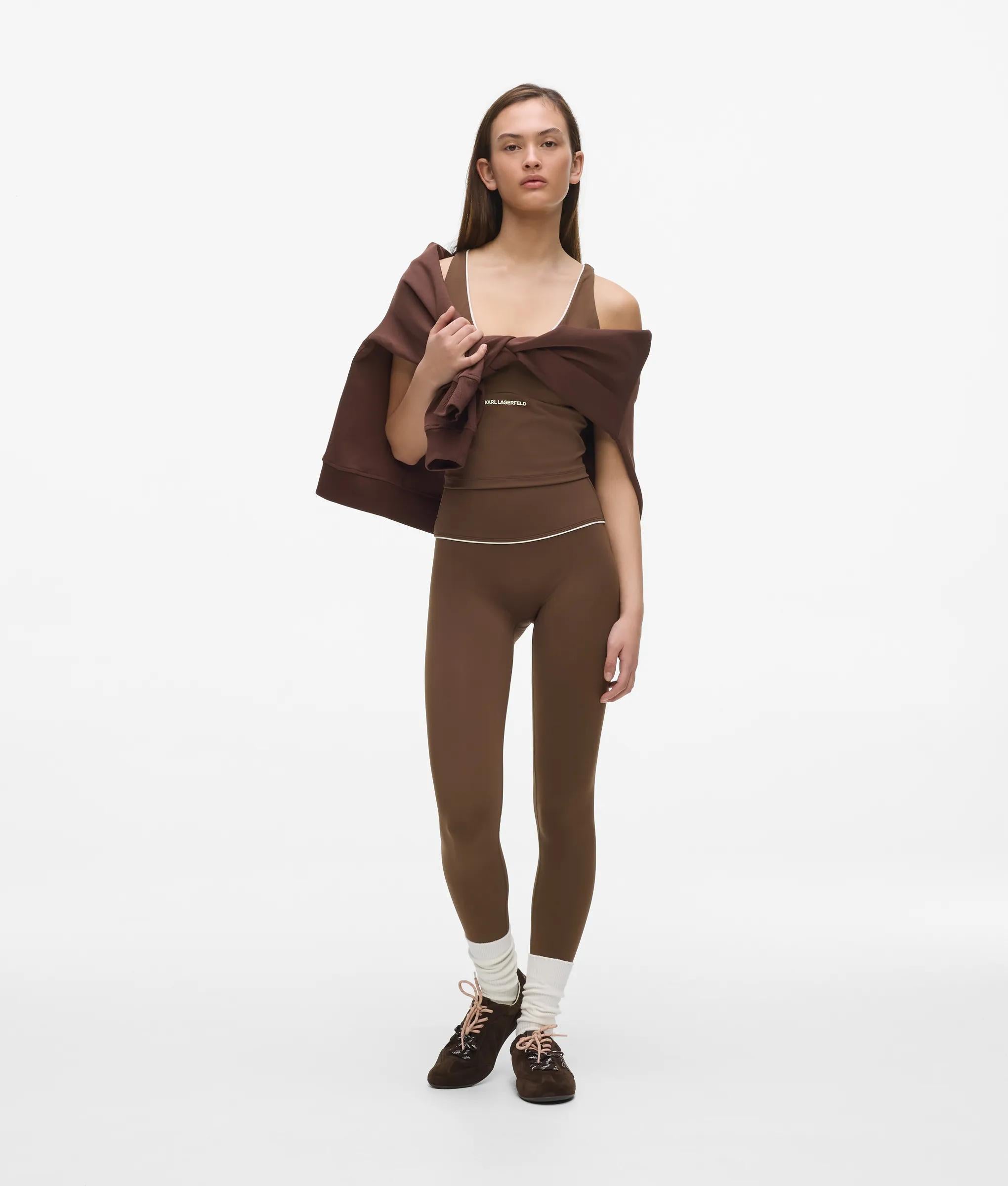 Athleisure legging met contrasterende bies