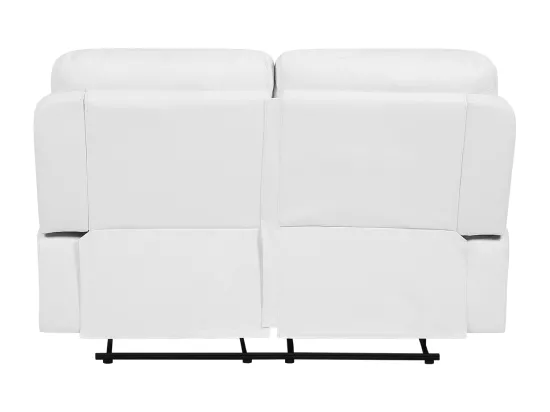 Canapé 2 places en cuir PU blanc avec position réglable BERGEN