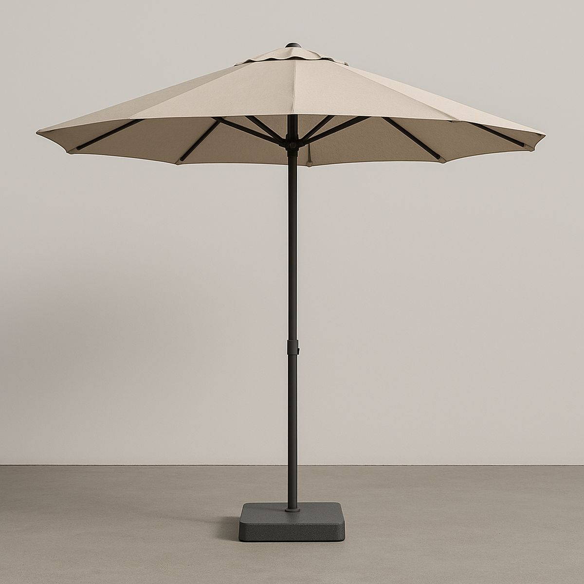 Terrassen Sonnenschirm 3m Polyester Sand mit Aluminium Stange und Kuns