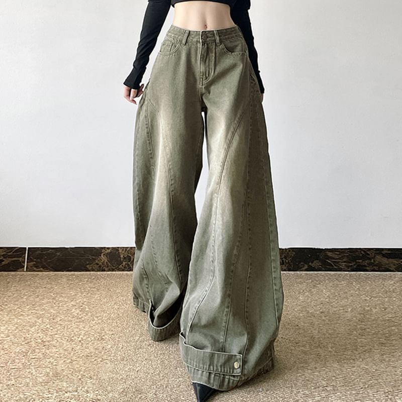 Honet - Low Rise Washed Loose-Fit Wijde Jeans