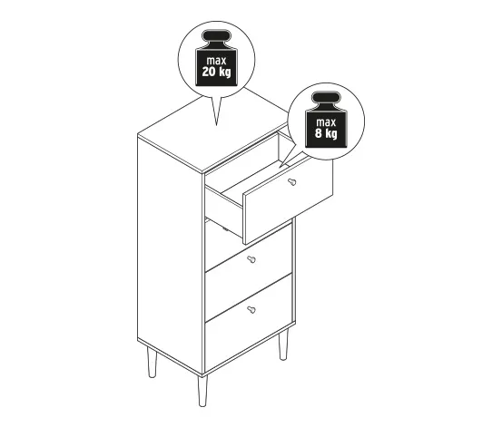 Kommode »Bekeson«, schmal