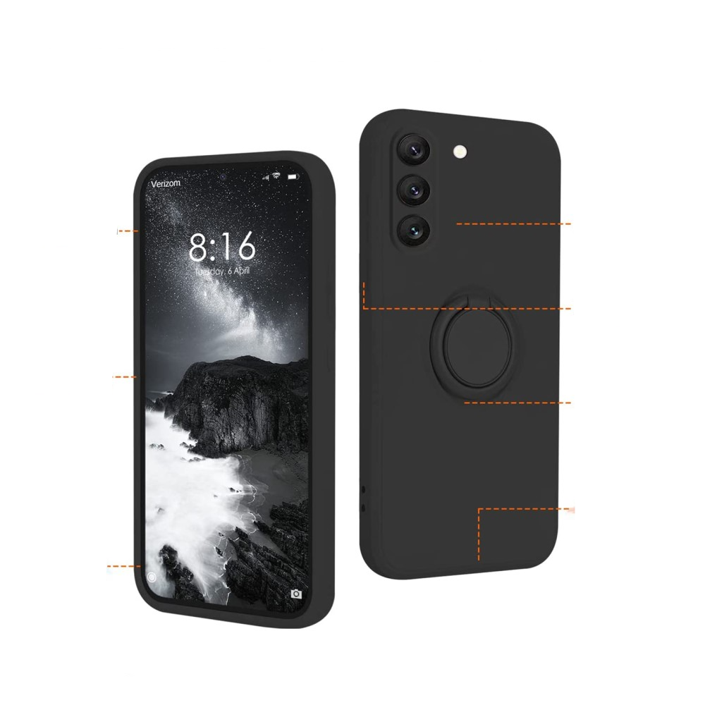 Samsung Galaxy S23 Ultra 5G Silikon Case Hülle   Magnetischer Kickstand Haltering - Lila (Matt)