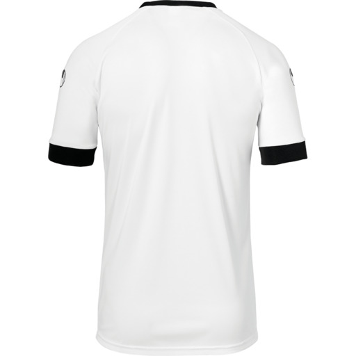 Camisa de manga curta da Divisão II, branca/preta, Uhlsport