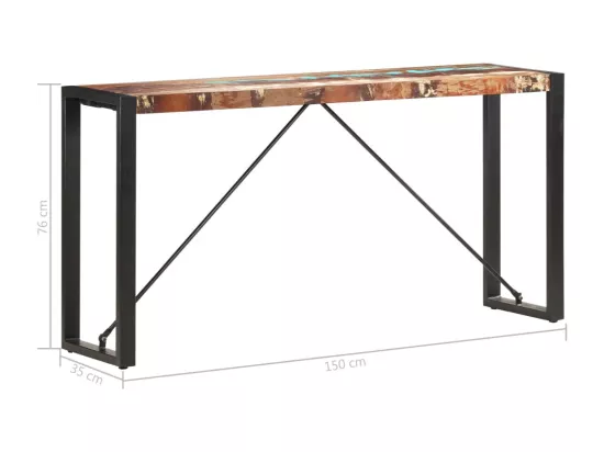 Table console 150x35x76 cm Bois de récupération massif
