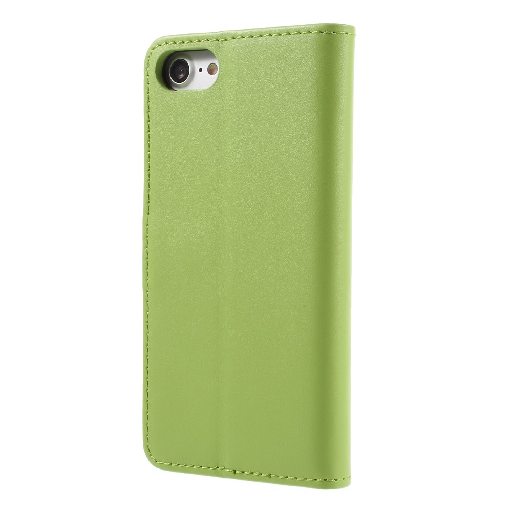 iPhone SE (2022/2020) / 8 / 7 Echtleder Tasche Flip Cover mit Karten Etui - Grün
