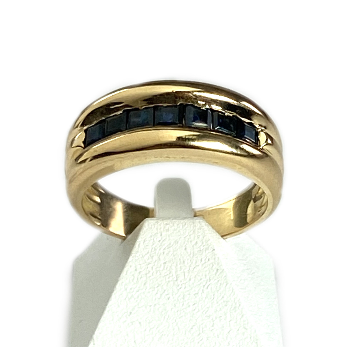 Bague d'occasion or 750 jaune saphirs carrés
