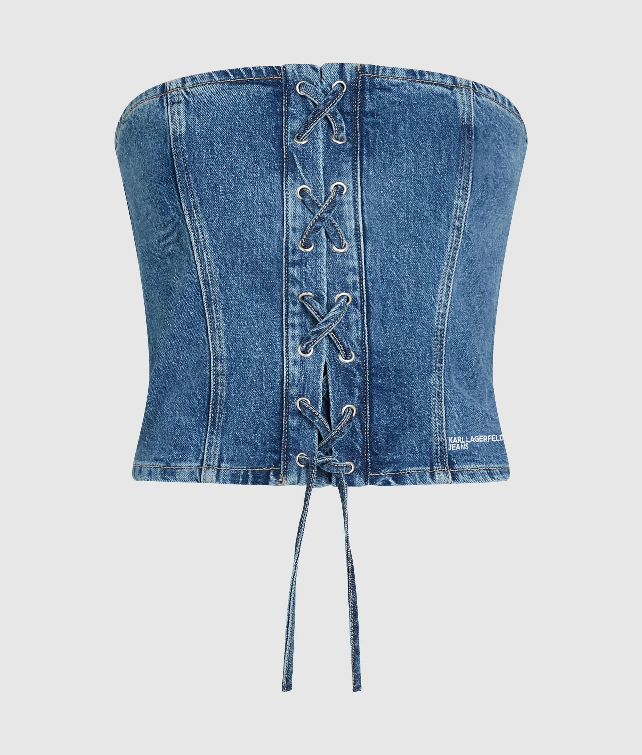 Veters denim bustier