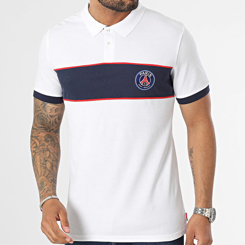 Polo Manches Courtes Stripe Paris Blanc
