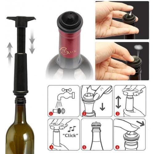 Deluxe vinstopper med vakuumpumpe