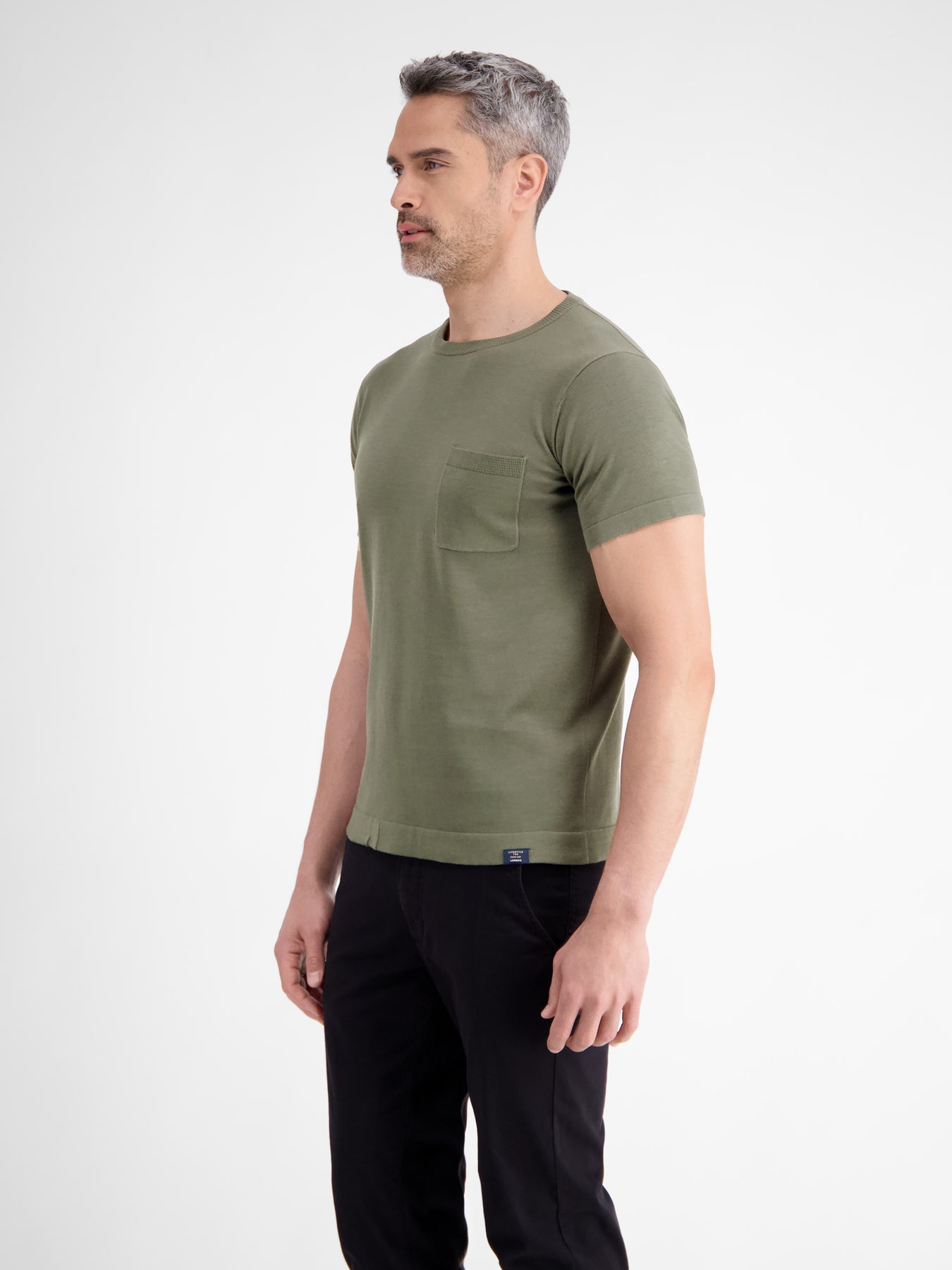 Strick-T-Shirt mit Brusttasche