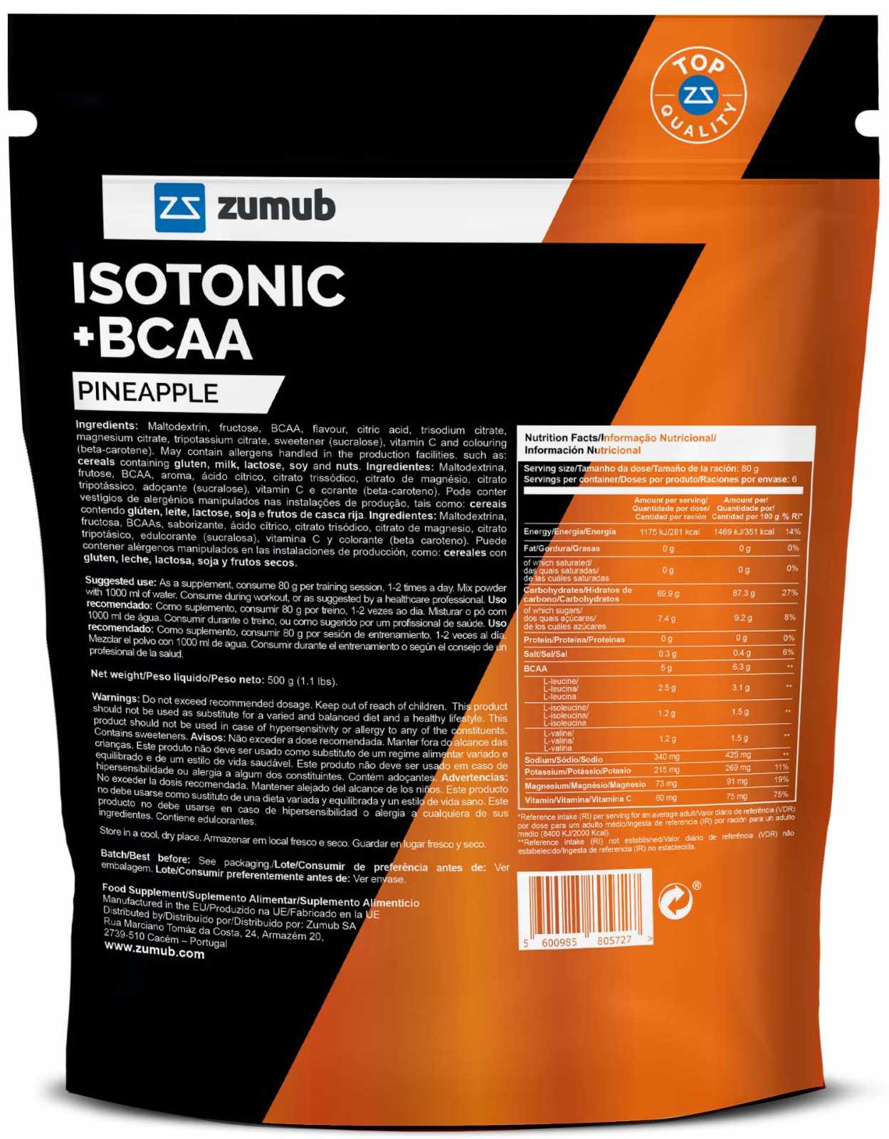 Zumub Isotônico +BCAA 500g