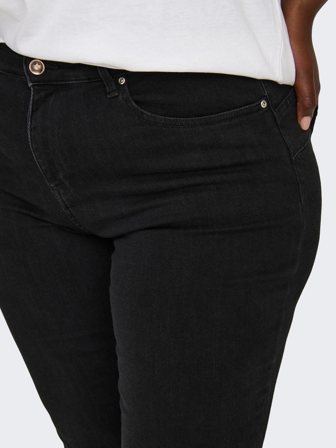 CARPOWER Mittlere Taille Skinny Fit Jeans Black Denim