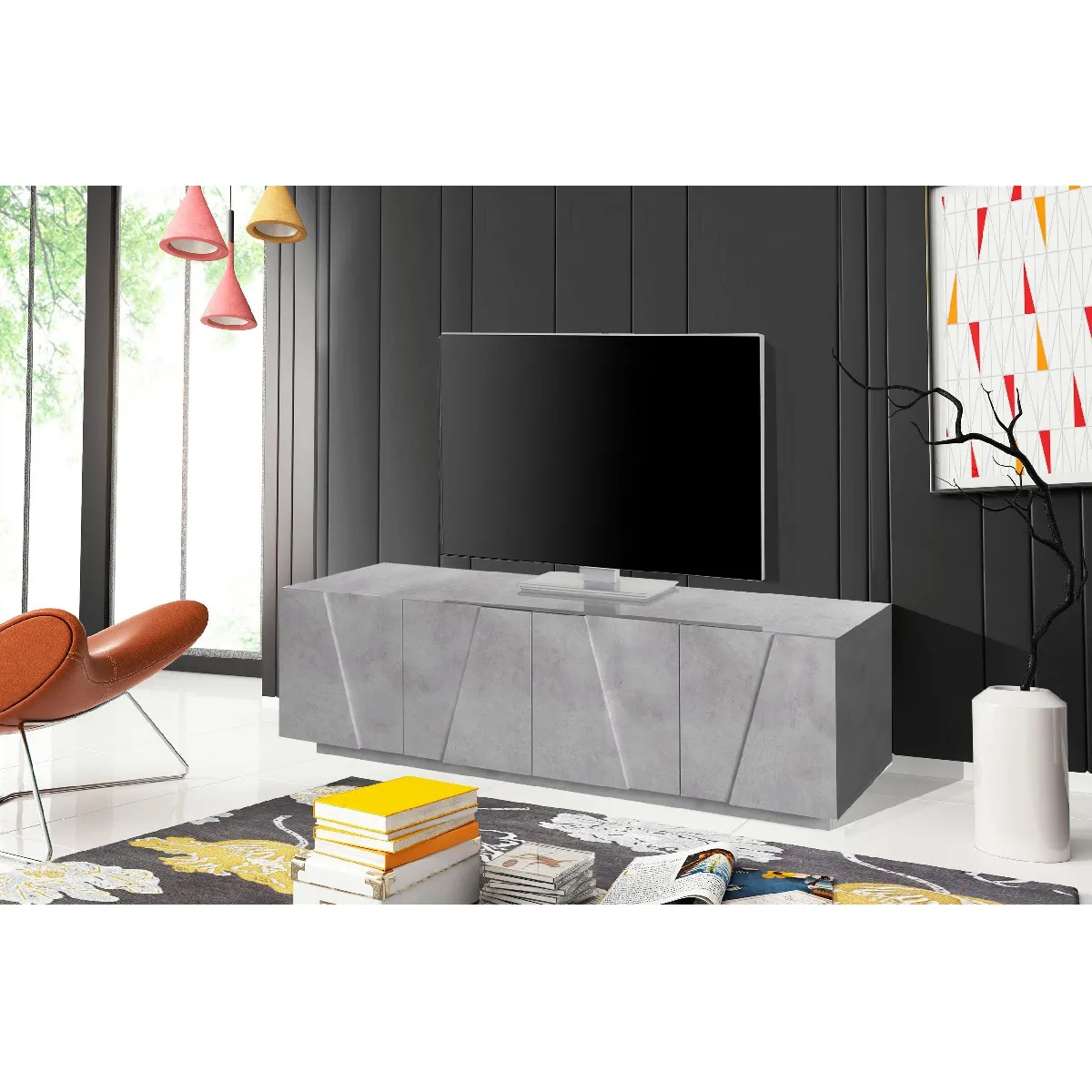 Alter Meuble TV - Gris ciment