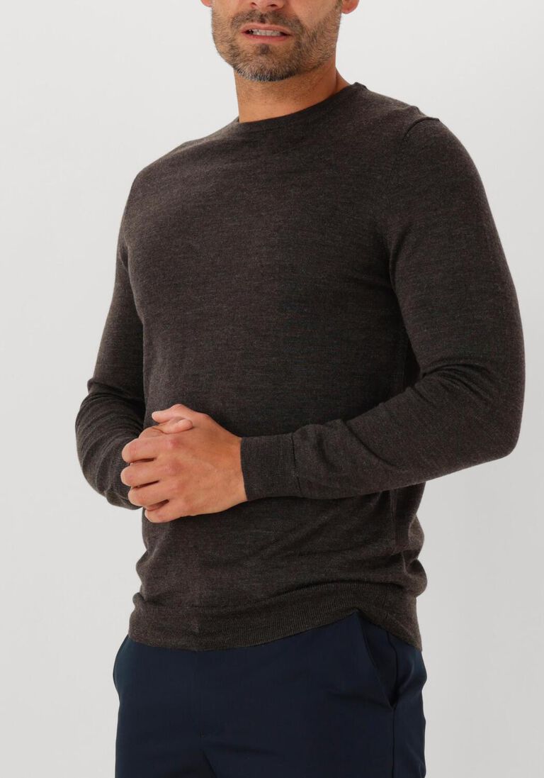 bruine profuomo trui pullover crew neck merino