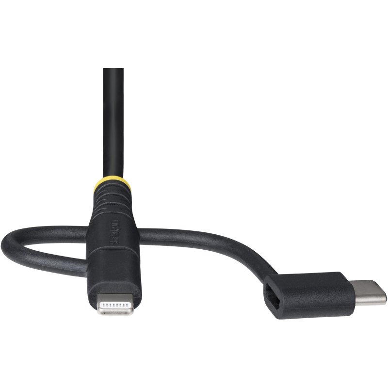 StarTech.com Câble de Charge USB de 1m Robuste, USB vers Lightning/Micro-USB/USB-C, Certifié Apple MFi, Gaine en Aramide, Cordon de Charge USB Universel 3-en-1 pour iPhone/iPad/Android